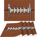 Football Placemats Set of 4 Washable Table Place Mats for Dining Kitchen Party Decor
