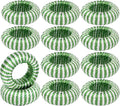 Napkin Rings Set of 12 - Rayon Napkin Holders for Dining, Anniversary, Birthday, Christmas | Napkin Rings for Home and Kitchen Décor | Adornment for Table Settings(Green White) - ALPHA Living HOME