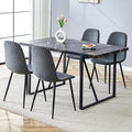 Dining Table Set for 4,Modern Rectangle Dining Table and Fabric Dining Chairs 4, 5 Piece Kitchen Table and Chairs for 4
