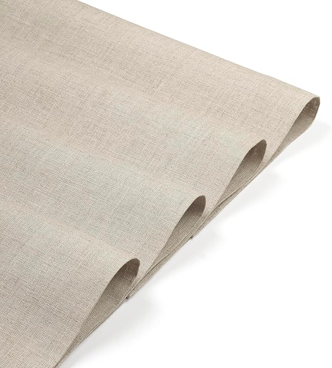 D'Moksha Homes Linen Natural Placemats Set of 6-100% Pure Linen Placemats 14 x 19 Inch for Valentines, Spring, Easter - Handcrafted and Machine Washable