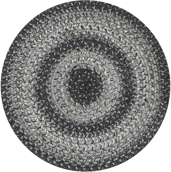 Homespice Flint Hill Jute Woven Round Placemats Set of 6, 15", Warm Primitive Decor, Grey Table Mats - Vibrant Colors, Durable, Easy to Clean and Protects Furniture