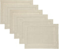 Solino Home Linen Placemats Set of 6 - Classic Hemstitch Natural Placemats 14 x 19 Inch - 100% Pure Linen Table Mats for Spring, Easter