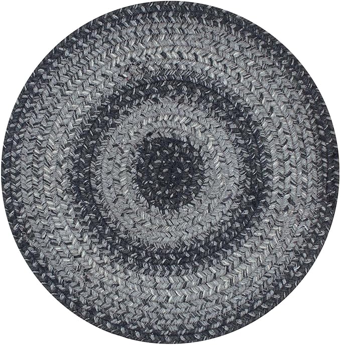 Homespice Flint Hill Round Braided Placemats, Warm Primitive Decor, Set of 2, 15", Grey Jute Table Mats - Vibrant Colors, Durable, Easy to Clean and Protects Furniture