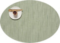 Chilewich Bamboo Placemats Set of 4 - Woven Oval Placemats - Reusable, Stain-Resistant, Indoor/Outdoor Tabletop Protection - 19" x 14" - Spring Green