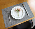 Placemats Set of 4,Heat Resistant Non-Slip Table Mats,Place mats for Dining Table,Washable Durable PVC Vinyl Woven Placemat（Dark Gray）