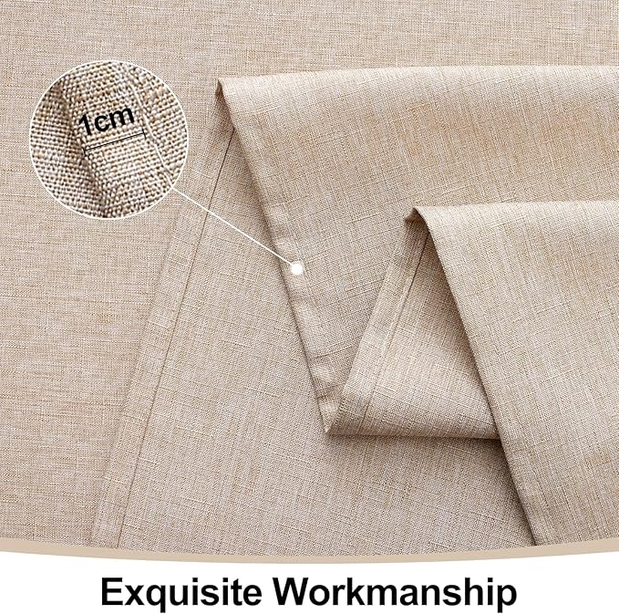 Smiry Rectangle Table Cloth Linen Textured, Waterproof Spillproof Anti-Wrinkle Burlap Tablecloth, Washable Decorative Fabric Table Cover for Dining, Party, Banquet, 54 x 78 Inch, Linen