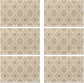 Elegant Beige and Brown Floral Pattern 12x18 Inch Placemats Set of 6 - Waterproof, Non-Slip & Washable Table Mats for Kitchen & Dining Table Placemats