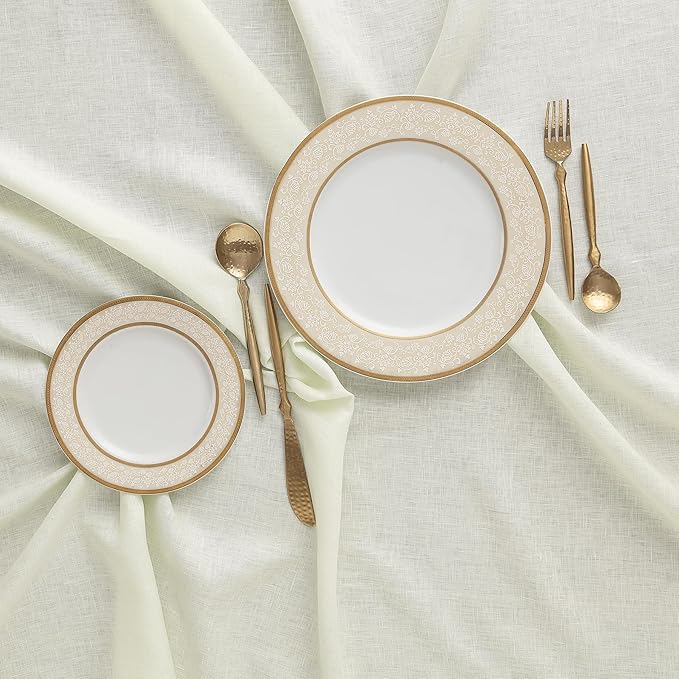 Solino Home Ivory Linen Tablecloth 60 x 132 Inch - 100% Pure Linen Table Cloth for Rectangle Tables - Fete, Machine Washable Tablecloth for Spring, Easter