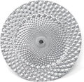 Allgala Heavy Quality Round Charger Plates - 13-Inch Set for Table Decor - Ideal for Weddings, Thanksgiving Parties & Holidays - Peacock Silver (48-Pack)