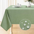 Smiry Rectangle Table Cloth Linen Textured, Waterproof Spillproof Anti-Wrinkle Burlap Tablecloth, Washable Decorative Fabric Table Cover for Dining, Party, Banquet, 60 x 84 Inch, Sage Green