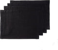 Solino Home Linen Black Placemats Set of 4 - 100% Pure Linen Placemats 14 x 19 Inch for Winter, Easter - Fete