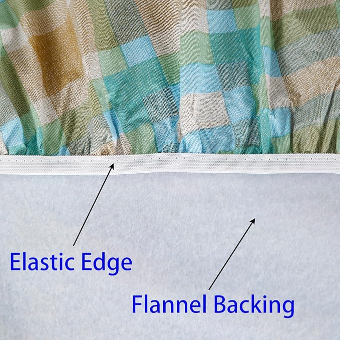 Walrus Round Vinyl Fitted Tablecloth with Flannel Backing Elastic Edge Design Table Cover Waterproof Oil-Proof PVC Table Cloth Stain-Resistant Best for 37"-44" Round
