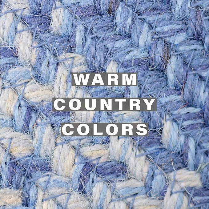 Homespice Denim Dining Placemats, Country Coastal Decor, Set of 6, Blue - 13x19 Rectangle Table Mats - Vibrant Colors, Durable, Easy to Clean and Protects Furniture