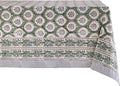 ATOSII Kari Green 100% Cotton Rectangle Boho Fall Tablecloth, Handblock Floral Table Cloth Linen for Kitchen Dining I Parties Wedding Outdoors Christmas Thanksgiving I 72 X 120 Inches I 10 Seater