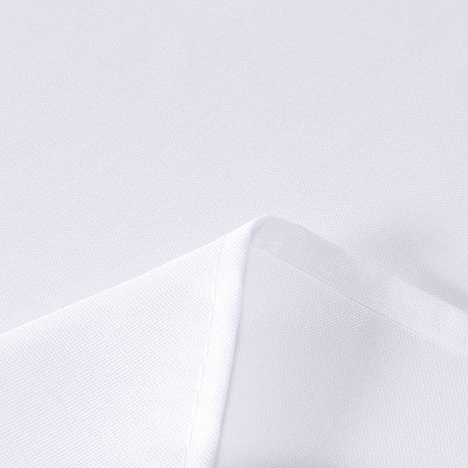 sancua Rectangle Tablecloth - 90 x 156 Inch - Water Resistant Spill Proof Washable Polyester Table Cloth, Decorative Fabric Table Cover for Dining Tables, Buffet Parties and Camping, White