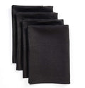 Solino Home Black Linen Napkins Set of 4 - 100% Pure Linen Cloth Washable Dinner Napkins 20 x 20 Inch for Winter, Easter - Fete