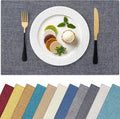 Homaxy Cloths Placemats for Dining Table Set of 4, Heat Resistant Washable Cotton Linen Blend Table Mats, Easy to Clean Place Mats for Indoor Outdoor Party Kitchen Decoration, 13" x 19", Charcoal Gray