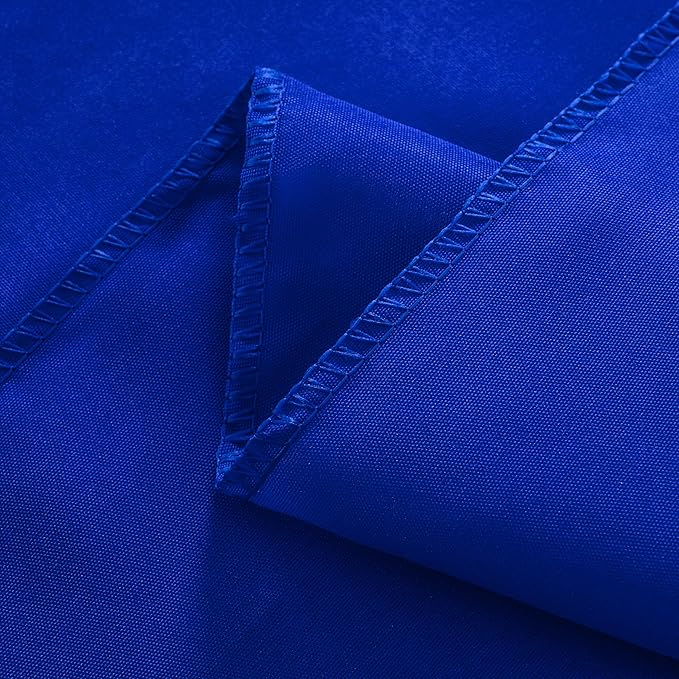2-Pack Round 120-inch Royal Blue Table Cloths, Solid Stain and Wrinkle Resistant Circular Tablecloth, Premium Plain Weave Polyester Fabric Table Linen Covers for Hotel, Banquet