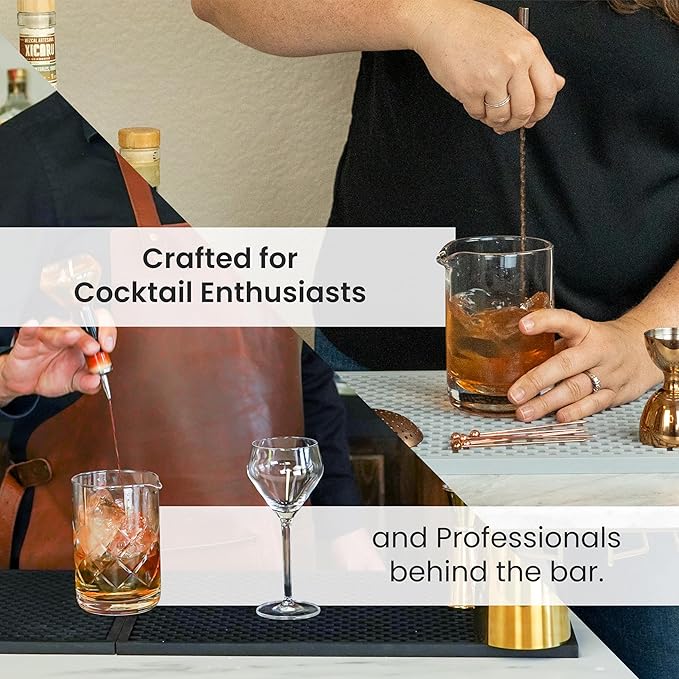 A Bar Above Cocktail Mixing Glass, Botanica Enhanced Annealed Lead-Free Crystal Stirring Pitcher, Thick Weighted Base for Stable Stirring, 18 Oz Drink Mixer for Craft Cocktails at Home or Bars