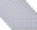Placemats Set of 6 Plastic Vinyl Place Mats for Dinner Table, No-Slip Wipeable Table Mats Daily Use Patio Kitchen Decoration (18"x12", Grey)
