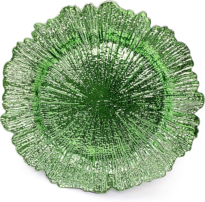 allgala 13-Inch 48-Pack Case Lot Heavy Quality Round Charger Plates-Reef Green-HD80335