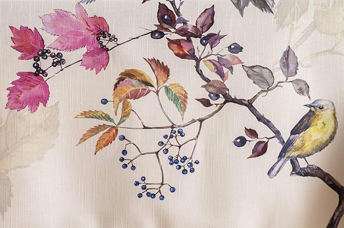 Maison d' Hermine Table Cloth Rectangle Table 100% Cotton 70 x 120 Inches Fall Tablecloth Reusable Everyday Use for Thanksgiving Christmas Decorations Dining Farmhouse Party (Equinoxe - Beige)