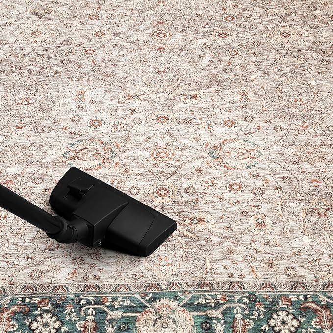 Keen Home Design 4x6 Rug - Machine Washable Area Rug with Non-Slip Backing, Ideal for Living Room, Dining Room, Bedroom - Vintage, Easy Clean, Durable, Low Pile - (4' x 6')