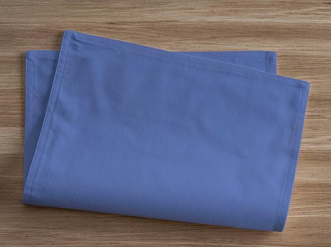 Calicot Placemats Set of 6 100% Cotton Washable Cloth Place Mats, Reusable Table Mats for Spring/Summer & Thanksgiving Christmas Decorations Kitchen Dining Party Wedding (Bel Air Blue, 13" x 19")