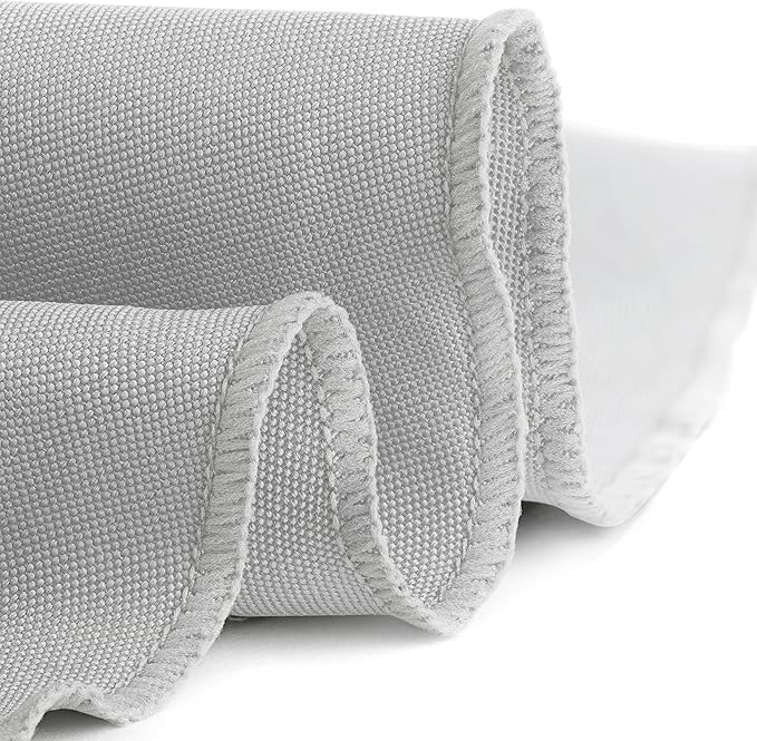 Gee Di Moda Round Tablecloth - 132 Inch Silver Round Table Cloth for 72 to 96 Inch Round Tables - Heavy Duty Washable Fabric - for Buffet Table, Holiday Party, Dinner, Wedding & Baby Shower