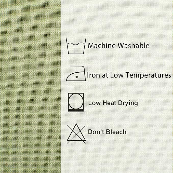 Hiasan Faux Linen Rectangle Tablecloth - Wrinkle and Stain Resistant Washable Table Cloth for Kitchen Dining Room Holiday Table Cover for Dinner, Green, 52 x 70 Inch