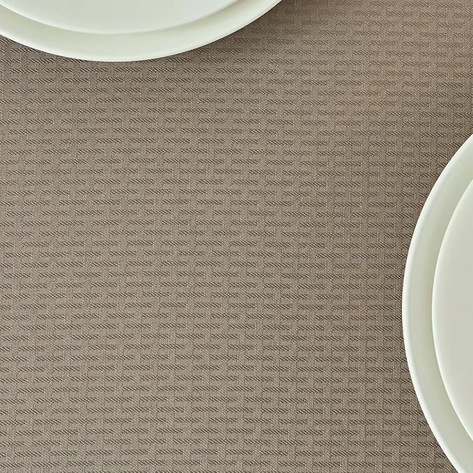 maxmill Square Tablecloth Weaved Texture Stain Resistant Waterproof Wrinkle Resistant Washable Soft Table Cloth, Decorative Fabric Table Cover for Dining Room Dinner and Parties, 52 x 52 Inch, Brown