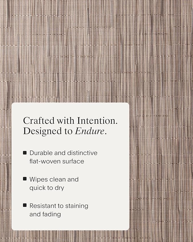 Chilewich Bamboo Placemats Set of 4 - Woven Rectangle Placemats - Reusable, Stain-Resistant, Indoor/Outdoor Tabletop Protection - 19" x 14" - Dune