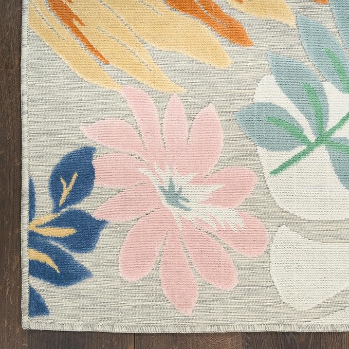 Nourison Home Suncoast Multicolor 7'10" x 9'10" Area Rug - Easy Clean, Non Shedding, Bed Room, Living Room, Dining Room, Kitchen (8' x 10')