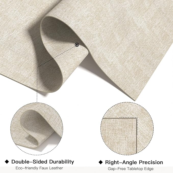 DOLOPL Placemats Set of 12, Reversible Wipeable & Heat Resistant Place Mats, Modern Faux Leather Table Mats for Kitchen, Neutral Waterproof Tablemats for Dining Table Decor, Wedding, Party(Beige)