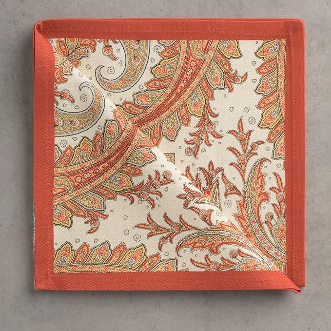 Maison d' Hermine Cloth Napkins Set of 4 100% Cotton Everyday Reusable Square Napkins Cloth Washable, Dinner, Party, Wedding, Restaurant (Kashmir Paisley, 20" x 20")