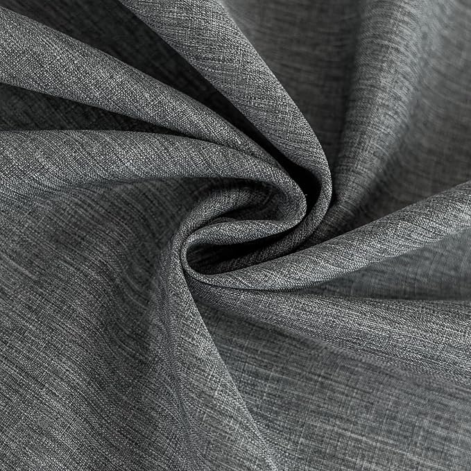 Faux Linen Fabric Rectangle Grey Table Cloth 60 x 84 Inch Textured Stain Resistant & Washable Tablecloth for 6 Foot Rectangular Table Reusable for Dining Kitchen Party