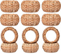 CLEENTABLE Jute Napkin Ring, Hand Wovwn Napkin Rings - 12-Pcs Handmade Rattan Napkin Holders Fall Farmhouse Napkin Rings for Thanksgiving, Christmas, Wedding Table Decoration (Natural)