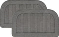 BEQHAUSE 30x18 Inch Kitchen Rug Mat Durable Kitchen Rugs Non-Slip Washable Absorbent Kitchen Mats for Floor Dirt-Resistant Semicircular Kitchen Mat (Grey, 2PCS)