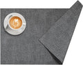 DOLOPL Placemats Set of 12, Reversible Wipeable & Heat Resistant Place Mats, Modern Faux Leather Table Mats for Kitchen, Neutral Waterproof Tablemats for Dining Table Decor, Wedding, Party(Charcoal)