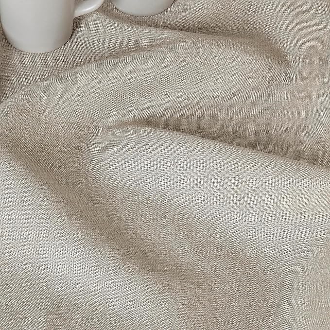 D'Moksha Homes Natural Linen Tablecloth for Rectangle Tables 60 x 144 Inch - 100% Pure Linen Natural Table Cloth - Classic Hemstitch, Machine Washable Dining Tablecloth for Valentines, Spring, Easter