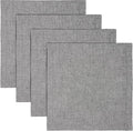 Solino Home Linen Square Placemats Set of 4 - Chambray Black Placemats 14 x 14 Inch - 100% Pure Linen Table Mats for Winter - Athena