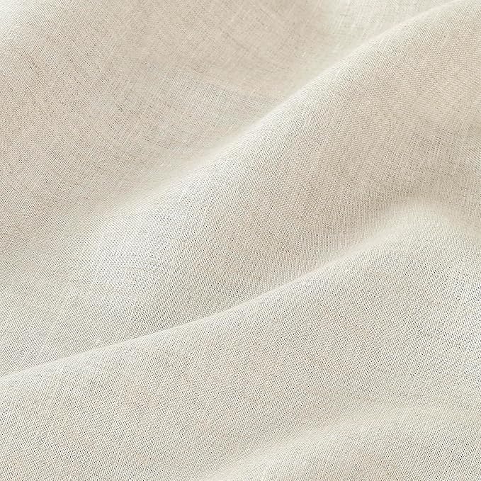 D'Moksha Homes Light Natural Linen Tablecloth for Rectangle Tables 60 x 84 Inch - Classic Hemstitch 100% Pure Linen Natural Table Cloth - Machine Washable Dining Tablecloth for Valentines, Easter