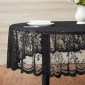 Warm Home Designs 70 Inch Round Tablecloth with English Rose Design. Use as Circle Tablecloth, Rustic Tablecloth or as Elegant Lace Table Cloth. Black Table Clothes for 4-6 Guests. LTC Black 70"