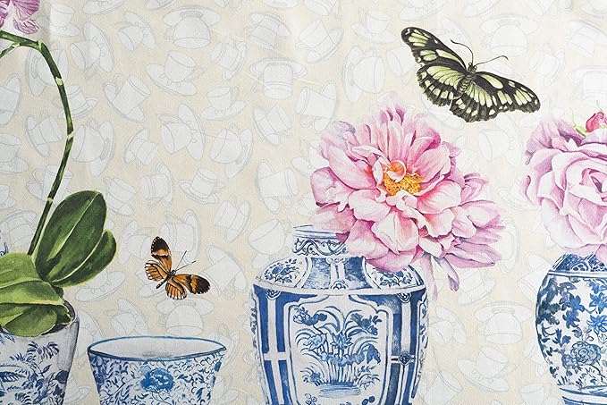Maison d' Hermine Table Cloth Rectangle Table 100% Cotton 70 x 140 Inches Tablecloth Reusable Decorative for Dining Room Farmhouse Home Valentines Day Decorations Spring Summer - Canton