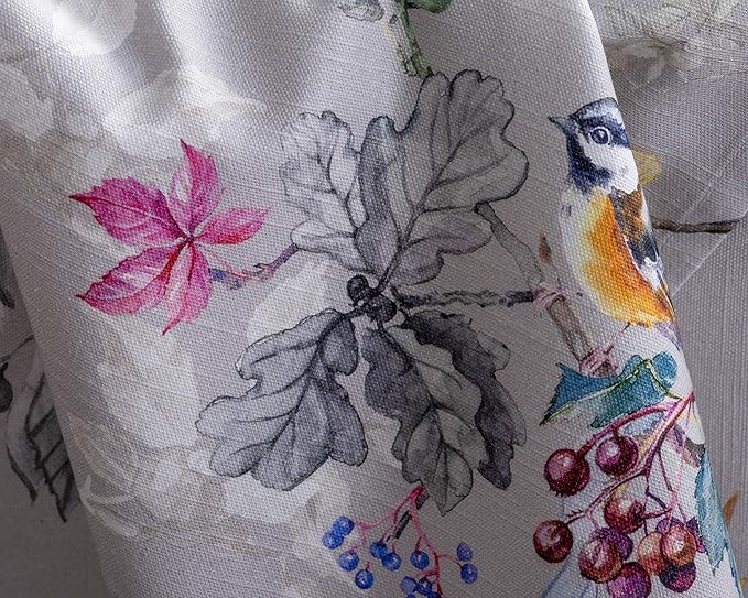 Maison d' Hermine Table Cloth Rectangle Table 100% Cotton 60 x 90 Inches Fall Tablecloth Reusable Everyday Use for Thanksgiving Christmas Decorations Dining Farmhouse Party (Equinoxe - Grey)