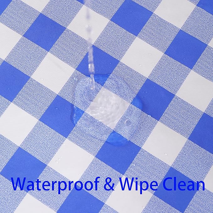 Walrus Round Vinyl Fitted Tablecloth with Flannel Backing Elastic Edge Design Table Cover Waterproof Oil-Proof PVC Table Cloth Stain-Resistant Best for 32"-36" Round
