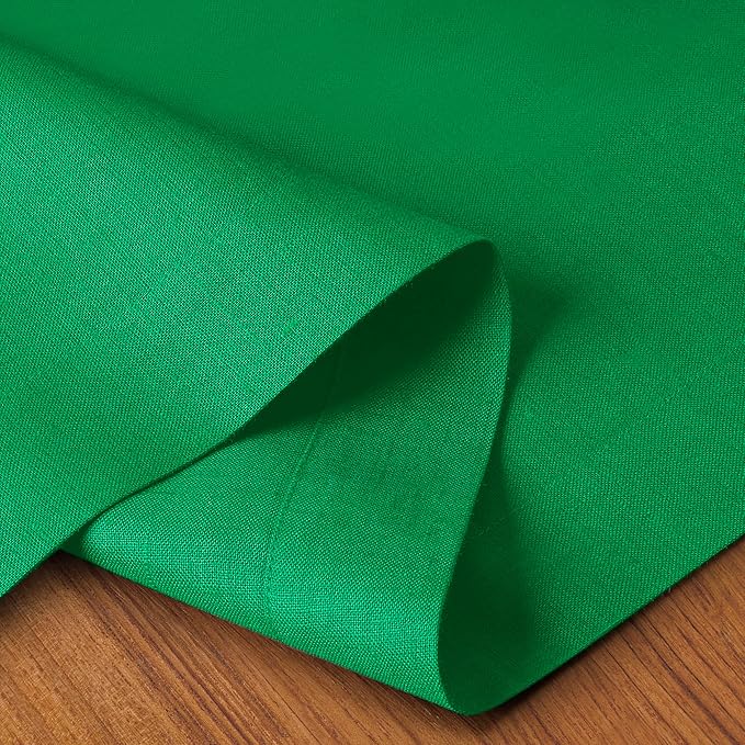 D'Moksha Homes Linen Kelly Green Table Runner 144 Inches Long - 100% Pure Linen Extra Long Table Runner 14 x 144 Inch for St Patricks Day, Easter - Machine Washable