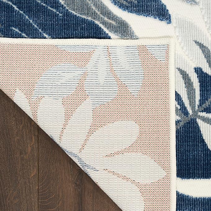 Nourison Home Suncoast Blue 7'10" x 9'10" Area Rug - Easy Clean, Non Shedding, Bed Room, Living Room, Dining Room, Kitchen (8' x 10')