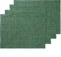 Solino Home Linen Placemats Set of 4 - Forest Green Placemats 14 x 19 Inch - 100% Pure Linen Table Mats for Winter, Easter, St Patricks Day - Athena
