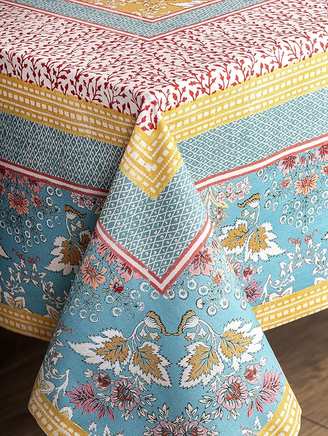 Maison d' Hermine Table Cloth Rectangle Table 100% Cotton 70 x 140 Inches Tablecloth Reusable Decorative for Dining Room Farmhouse Home Valentines Day Decorations Spring Summer - Marquise